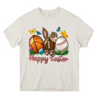 Happy Easter Sports With Butterfly Heavy Core Tee | Teevron