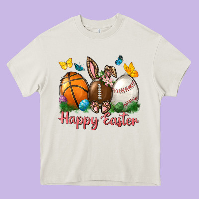 Happy Easter Sports With Butterfly Heavy Core Tee Designed By Nancycooperartshop