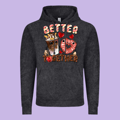 Better Together Valentine's Day Vintage Hoodie Designed By Fadigitalartstudio