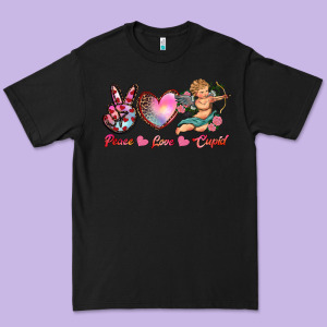 Peace Love Cupid Premium Tee Designed By Ranaportraitstore