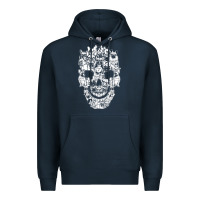 Navy Matching Family French Bulldog Dog Skull Costume Halloween Premium Hoodie - maiPhamDesign