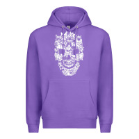 Purple Matching Family French Bulldog Dog Skull Costume Halloween Premium Hoodie - maiPhamDesign