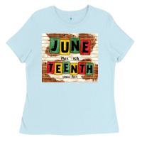Baby Blue juneteenth free ish since 1865 Ladies Tee - TumblerDesignByShophia