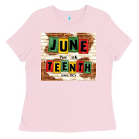 Bubblegum Pink juneteenth free ish since 1865 Ladies Tee - TumblerDesignByShophia