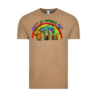 Vintage Coffee Happy St. Patrick's Day rainbow gnomes Vintage Tee - CowGirlArtShop