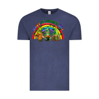 Vintage Denim Happy St. Patrick's Day rainbow gnomes Vintage Tee - CowGirlArtShop