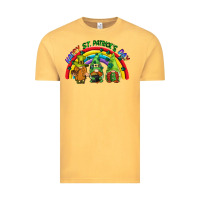 Vintage Mustard Happy St. Patrick's Day rainbow gnomes Vintage Tee - CowGirlArtShop
