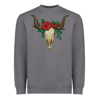 Storm bull skull with roses Heavyweight Sweatshirt - Artiststas