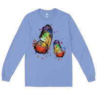 Colony Blue rainbow butterfly pride Long Sleeve Tee - FaDigitalArtStudio