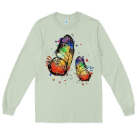 Matcha rainbow butterfly pride Long Sleeve Tee - FaDigitalArtStudio