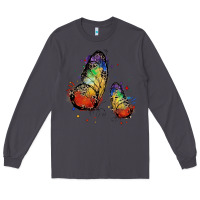 Smoke rainbow butterfly pride Long Sleeve Tee - FaDigitalArtStudio