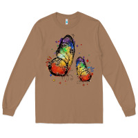 Toasted Coconut rainbow butterfly pride Long Sleeve Tee - FaDigitalArtStudio