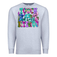Heather Grey touch me and i will bite Premium Sweatshirt - AdoDesignShop