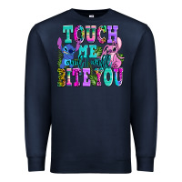 Navy touch me and i will bite Premium Sweatshirt - AdoDesignShop