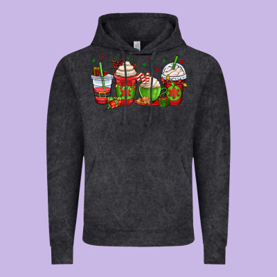Christmas Coffee Cups Vintage Hoodie Designed By Oliviacreatesart