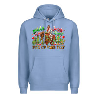 Colony Blue Giddy Up Jingle Horse Pick Up Your Feet Premium Hoodie - CowhideDigitalArt