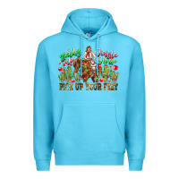 Ocean Blue Giddy Up Jingle Horse Pick Up Your Feet Premium Hoodie - CowhideDigitalArt