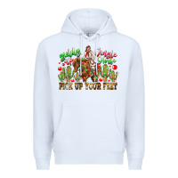 White Giddy Up Jingle Horse Pick Up Your Feet Premium Hoodie - CowhideDigitalArt