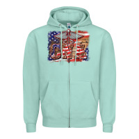 Seafoam patriotic nurse certified nurse  assistant medilcal symbol  background Zipper Hoodie - BarkalooDesign