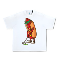 White Funny Golfing Hot Dog Golf Gifts Shirts for Men Boys Golfer Urban Heavy Tee - maiPhamDesign