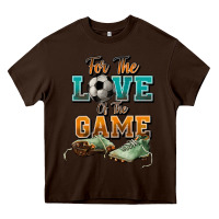 Chocolate Brown For the love of the game Soccer Heavy Core Tee - NancyCooperArtShop