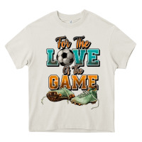 Cream For the love of the game Soccer Heavy Core Tee - NancyCooperArtShop