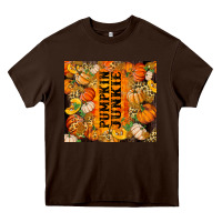 Chocolate Brown Pumpkin Junkie Heavy Core Tee - RanaPortraitStore