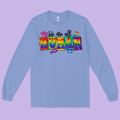 We Are All Human Long Sleeve Tee Designed By Fadigitalartstudio