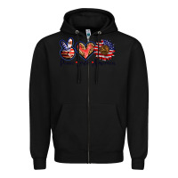 Black peace love america Zipper Hoodie - BarkalooDesign