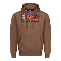 Chestnut peace love america Zipper Hoodie - BarkalooDesign
