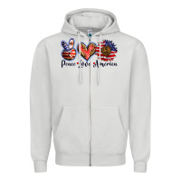 Dove Grey peace love america Zipper Hoodie - BarkalooDesign