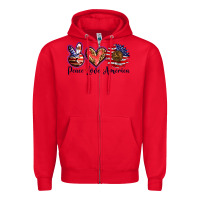 Red peace love america Zipper Hoodie - BarkalooDesign