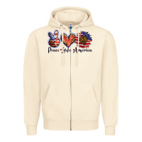 Sandshell peace love america Zipper Hoodie - BarkalooDesign