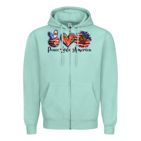 Seafoam peace love america Zipper Hoodie - BarkalooDesign