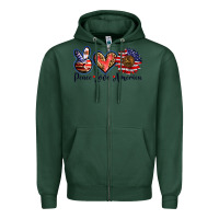 Sports Green peace love america Zipper Hoodie - BarkalooDesign