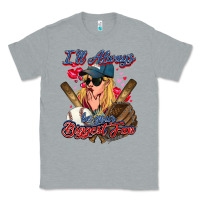 Heather Grey I'll always be your biggest fan Baseball Classic Tee - HowdyJamesFarm
