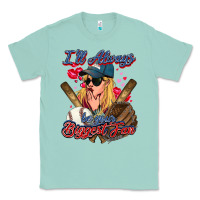 Seafoam I'll always be your biggest fan Baseball Classic Tee - HowdyJamesFarm