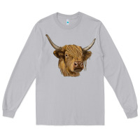 Moon Dust highland cow Long Sleeve Tee - RanaPortraitStore
