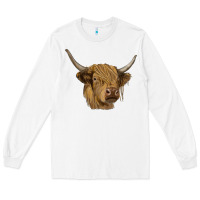 White highland cow Long Sleeve Tee - RanaPortraitStore