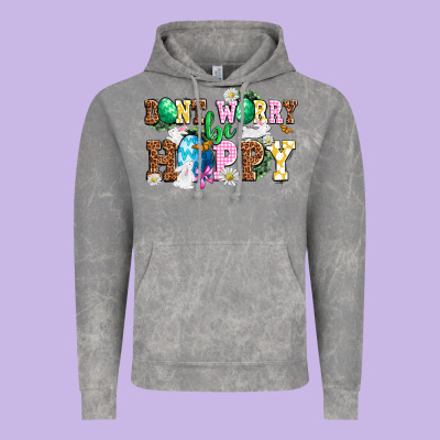Easter Day Don't Worry Be Hoppy Vintage Hoodie Designed By Oliviacreatesart