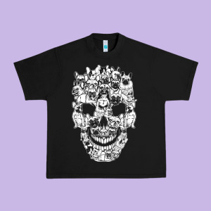 Matching Family French Bulldog Dog Skull Costume Halloween Urban Heavy Tee Designed By Maiphamdesign