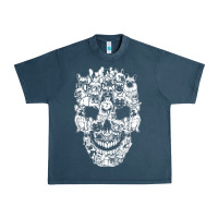Midnight Navy Matching Family French Bulldog Dog Skull Costume Halloween Urban Heavy Tee - maiPhamDesign