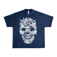 Navy Matching Family French Bulldog Dog Skull Costume Halloween Urban Heavy Tee - maiPhamDesign