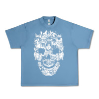 Pebble Blue Matching Family French Bulldog Dog Skull Costume Halloween Urban Heavy Tee - maiPhamDesign