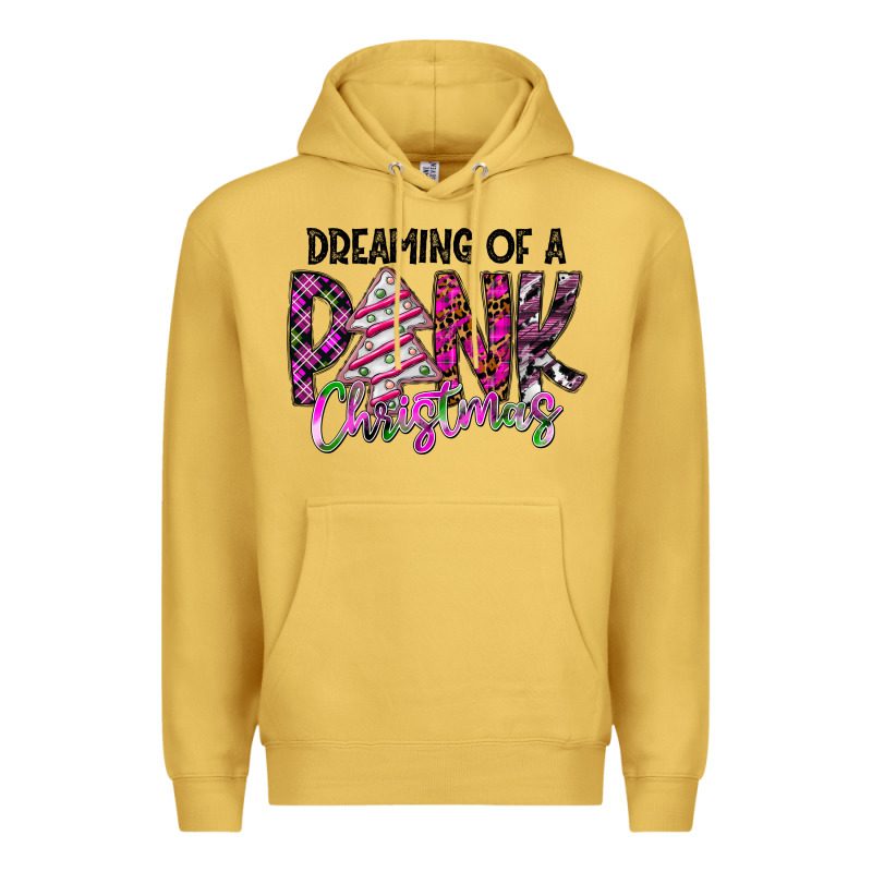 Dreaming Of A Pink Christmas Premium Hoodie by CowhideDigitalArt | Teevron