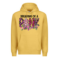Antique Gold Dreaming Of A Pink Christmas Premium Hoodie - CowhideDigitalArt