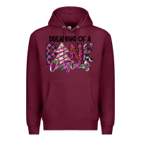 Burgundy Dreaming Of A Pink Christmas Premium Hoodie - CowhideDigitalArt