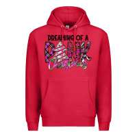 Cardinal Dreaming Of A Pink Christmas Premium Hoodie - CowhideDigitalArt