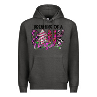 Charcoal Heather Dreaming Of A Pink Christmas Premium Hoodie - CowhideDigitalArt