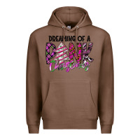 Chestnut Dreaming Of A Pink Christmas Premium Hoodie - CowhideDigitalArt
